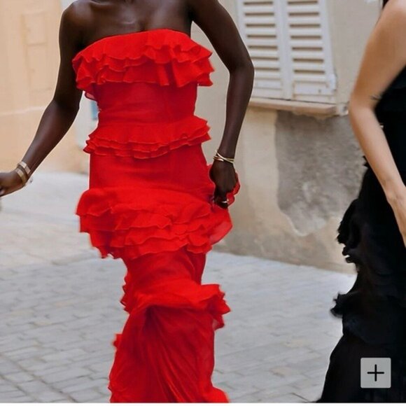 J.Crew Women’s Collection tiered ruffle dress in chiffon - Picture 8 of 10